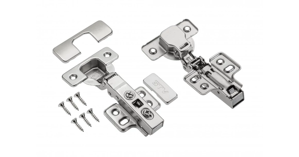 Kép 1/3 - Kivetőpánt, rázáródó, csillapított záródású, klippes, eurocsavar nélküli talp h=0 4 - ZM-ECHC09H04-BE