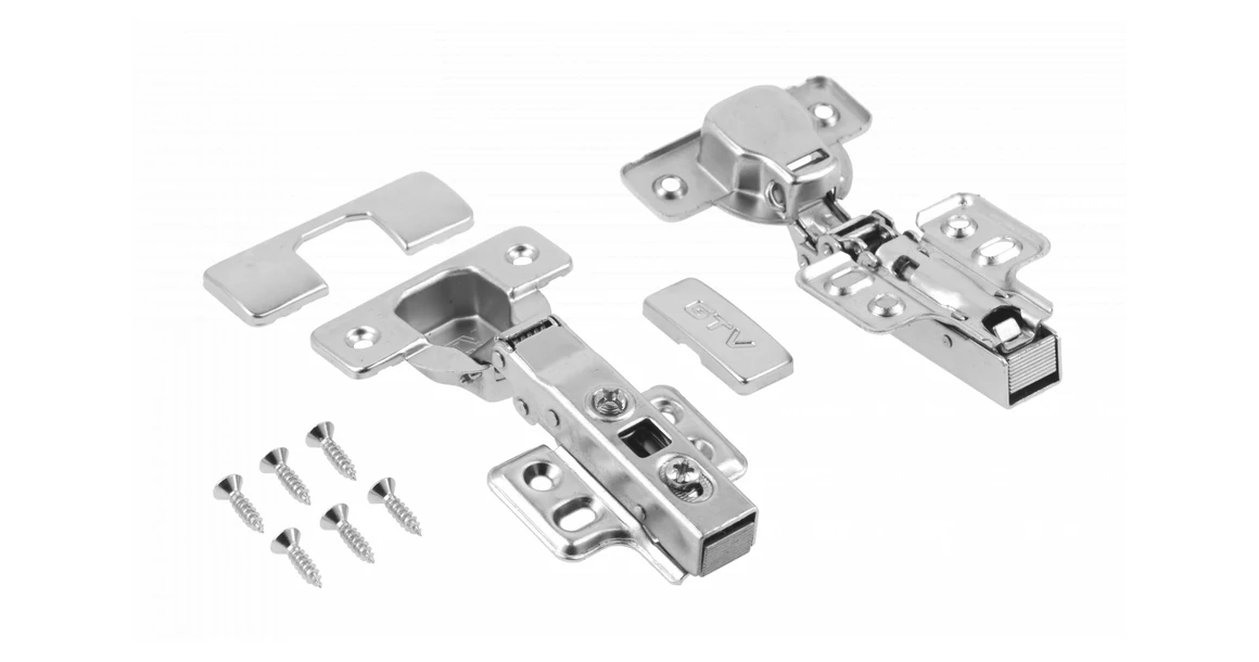 Kép 2/3 - Kivetőpánt, rázáródó, csillapított záródású, klippes, eurocsavar nélküli talp h=0 4 - ZM-ECHC09H04-BE
