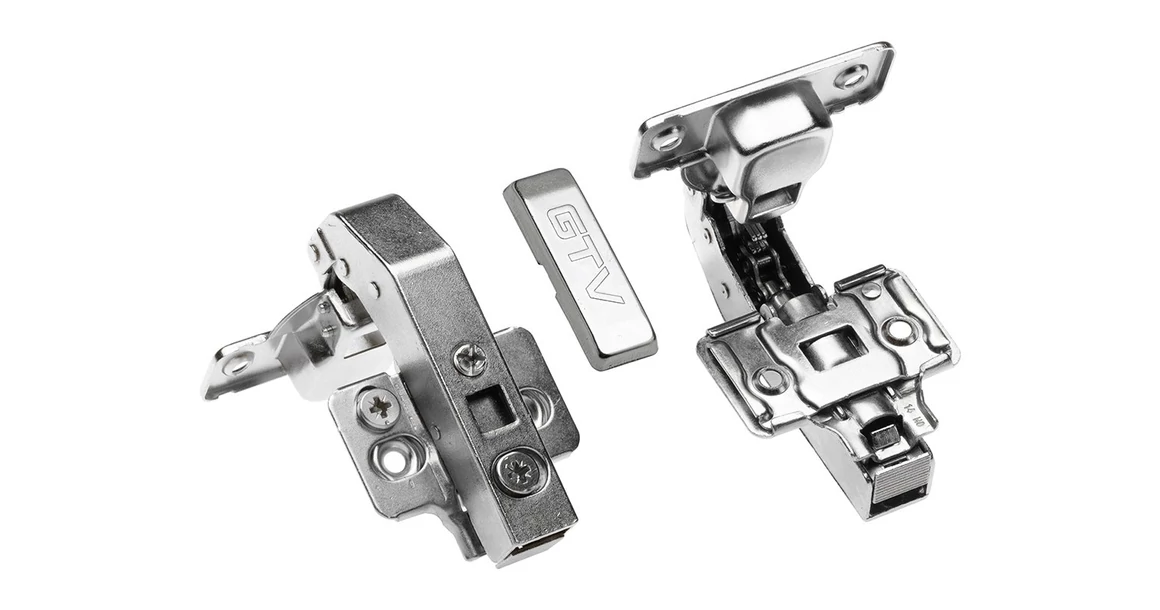 Kép 1/2 - Kivetőpánt, pillér, csillapított záródású, klippes, eurocsavar nélküli excenteres talp h=0