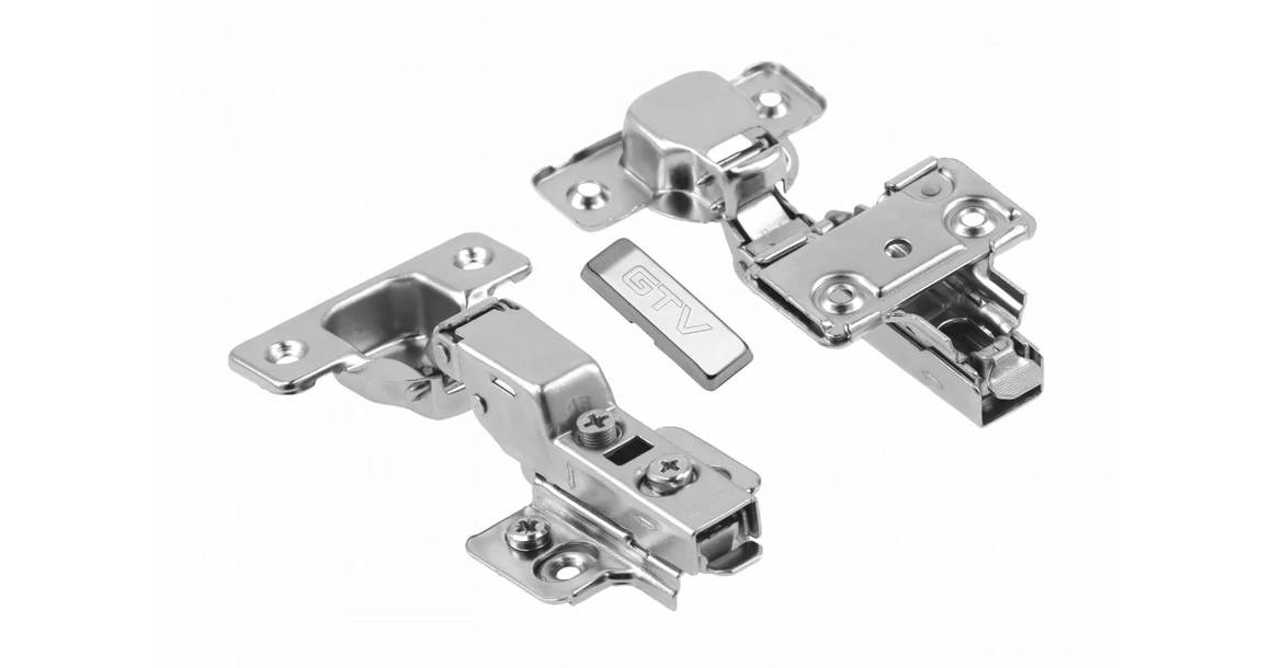 Kép 1/3 - Kivetőpánt, félig rázáródó, excentrikus 3D állítással, klippes eurocsavar nélküli talppal h=0, SOLID PLUS