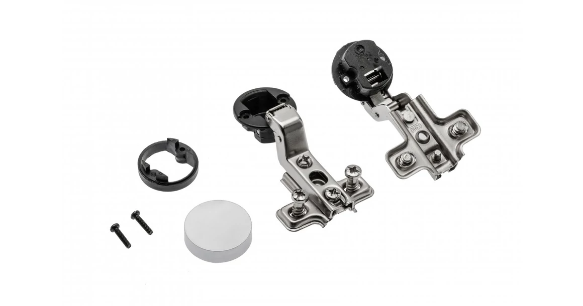 Kép 1/2 - Kivetőpánt, üvegajtóhoz, közézáródó, eurocsavaros talp h=0, króm, O kupakkal