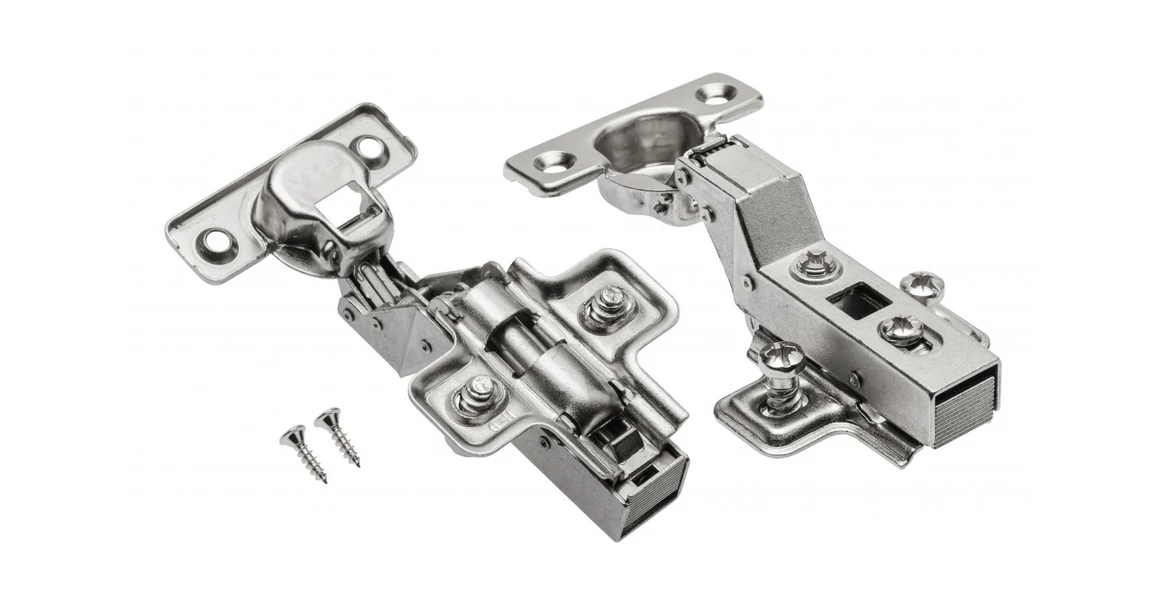 Kép 1/2 - Kivetőpánt, Mini, közézáródó, klippes, eurocsavaros talp H=0