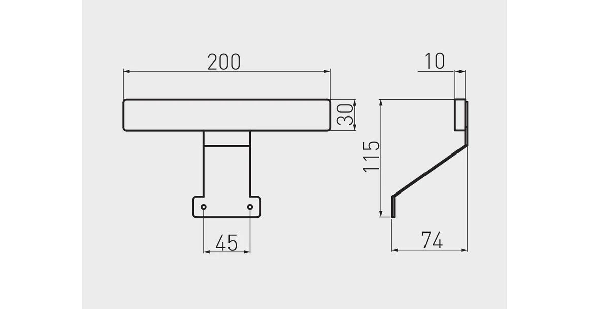 Kép 2/2 - LED Lámpatest, FIDELIA, meleg fehér, 200*30mm, felületre szerelhető, 12V, 155lm, 2,6W, kábellel, csatlakozóval