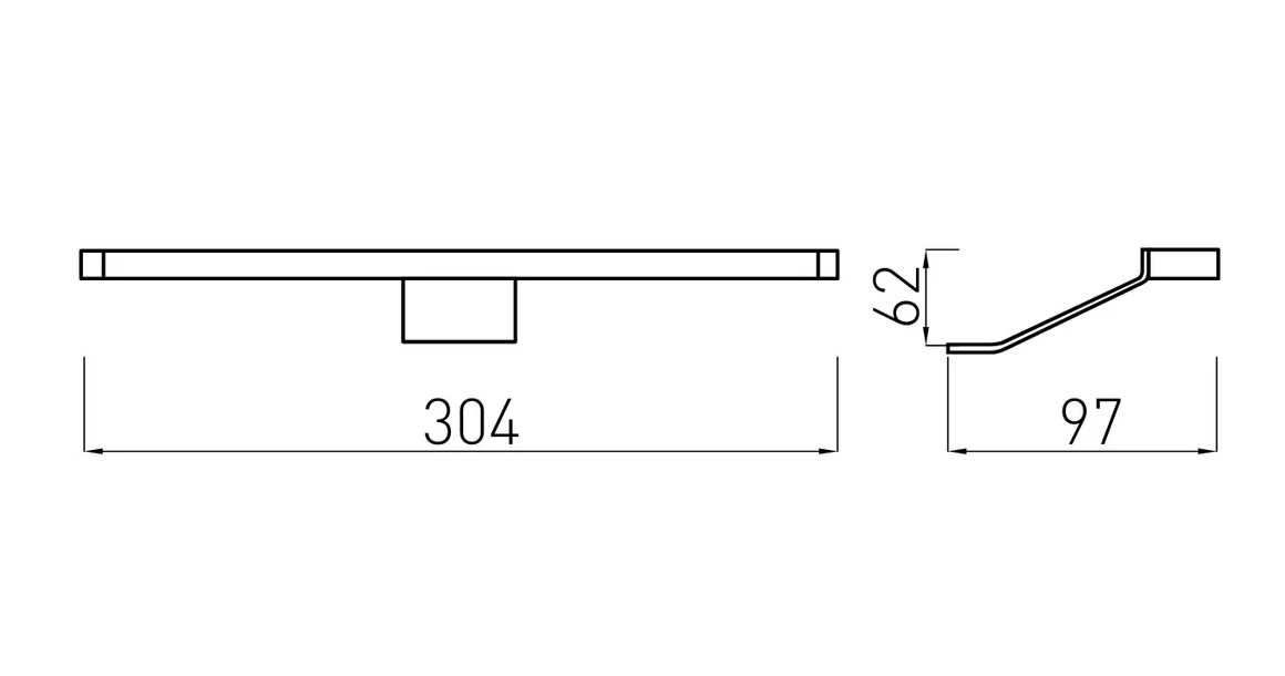 Kép 2/2 - LED Lámpatest, MAXIMUS, meleg fehér, 304mm, 12V, 160lm, 5W, kábellel, csatlakozóval