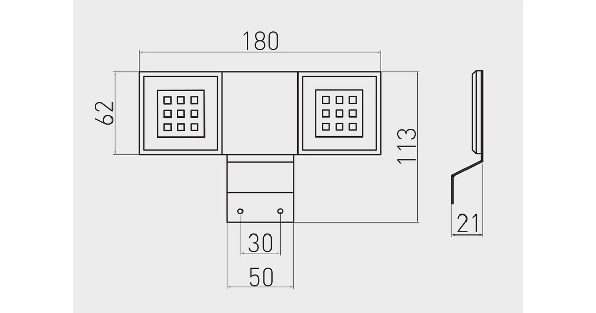 Kép 2/2 - LED Lámpatest, CALDERON, meleg fehér, 180*62mm, 12V, 270lm, 3,2W, kábellel, csatlakozóval