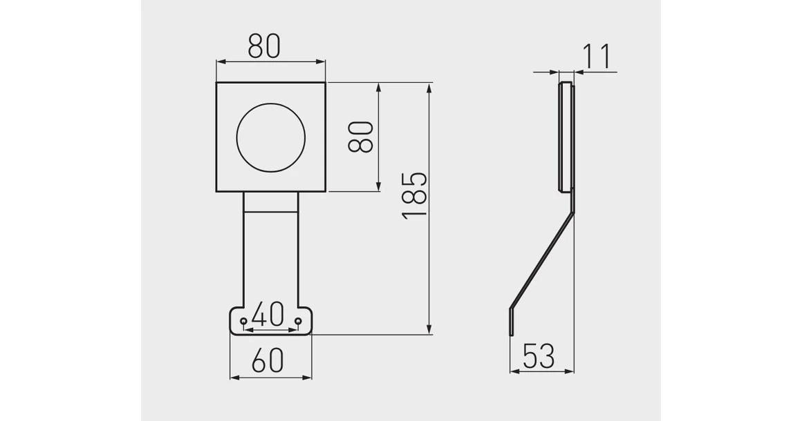 Kép 2/2 - LED Lámpatest, NOELIA, meleg fehér, 80*80mm, felületre szerelhető, 12V, 330lm, 2,6W, kábellel, csatlakozóval
