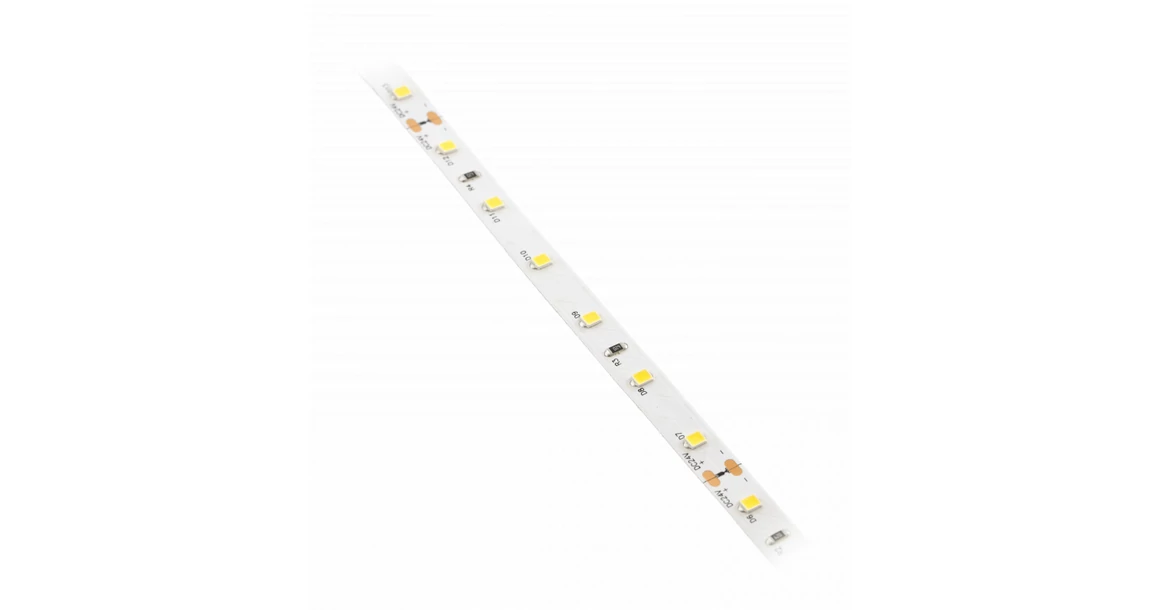 Kép 2/3 - LED szalag 2835, 300 LED/5 fm, meleg fehér, 9,6W/fm  48W/5fm , 8mm , 5fm/tekercs, 24V, IP20, 1100lm/m