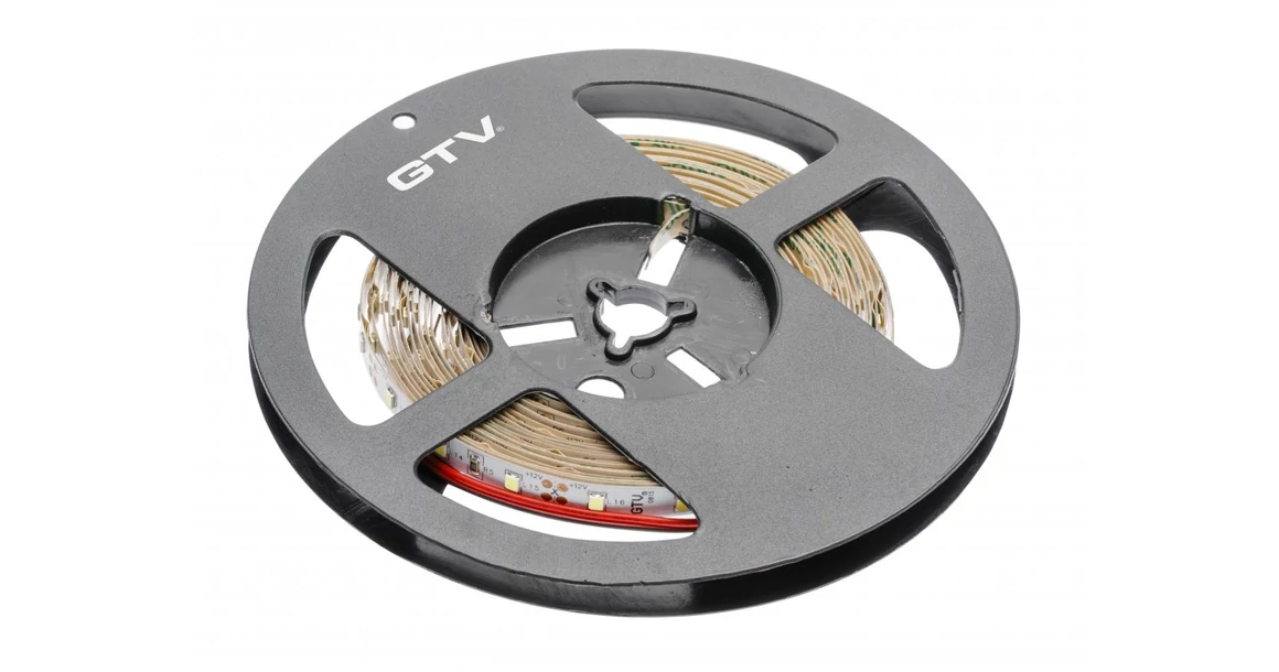 Kép 1/2 - LED szalag 2835, 300 LED/5 fm, meleg fehér,  6W/fm,  33W/5fm , 8mm , 5fm/tekercs, 12V, IP20, 750lm/m N