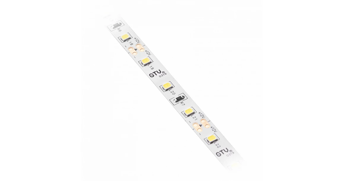 Kép 2/2 - LED szalag 2835, 300 LED/5 fm, meleg fehér,  6W/fm,  33W/5fm , 8mm , 5fm/tekercs, 12V, IP20, 750lm/m N