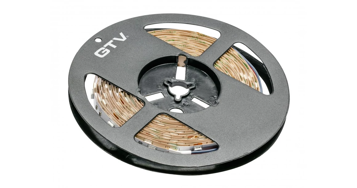 Kép 1/2 - LED szalag RGB színváltós, 150 LED/5 fm, 8W/fm,  36W/5fm , 10mm , 5fm/tekercs, 12V, IP20, 450lm/m