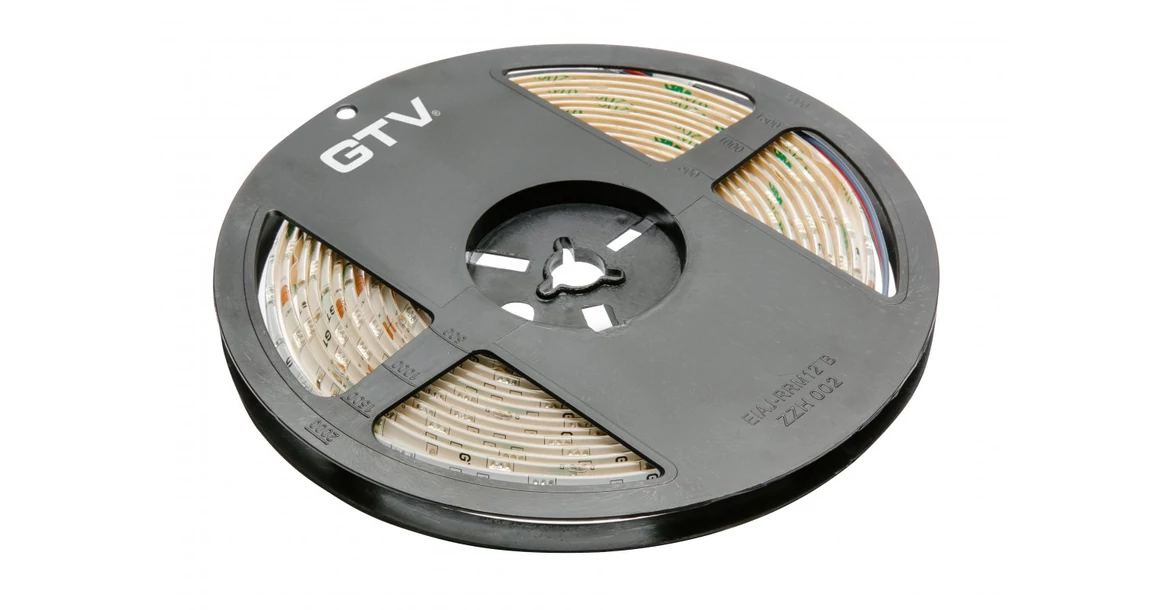 Kép 1/2 - LED szalag RGB színváltós, 150 LED/5 fm, 8W/fm,  36W/5fm , 10mm , 5fm/tekercs, 12V, IP65, 450lm/m