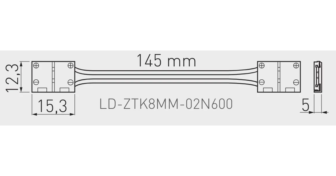 Kép 2/2 - LED csatlakozó, XC11 2000mm kábellel,  8mm szalaghoz