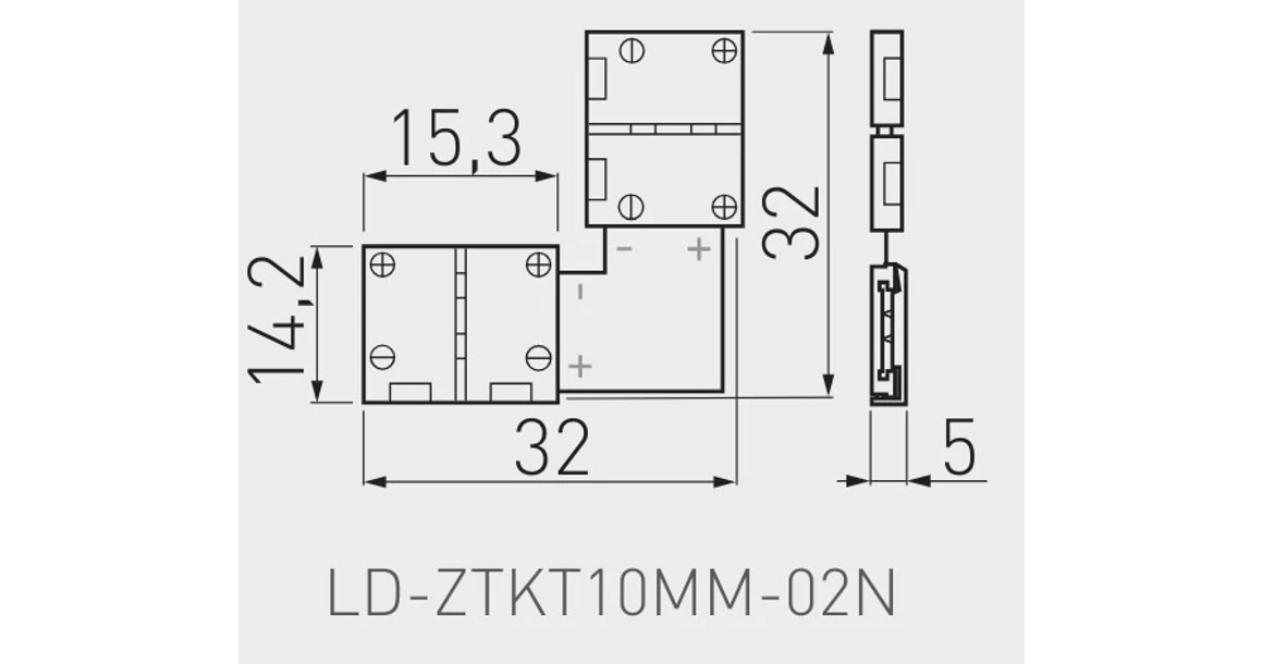 Kép 2/2 - LED csatlakozó, XC11 toldó sarok, 10mm szalaghoz