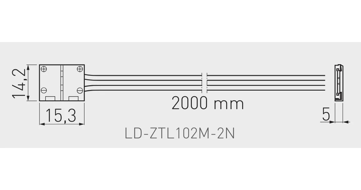 Kép 2/2 - LED csatlakozó, XC11 2000mm kábellel, 10mm szalaghoz