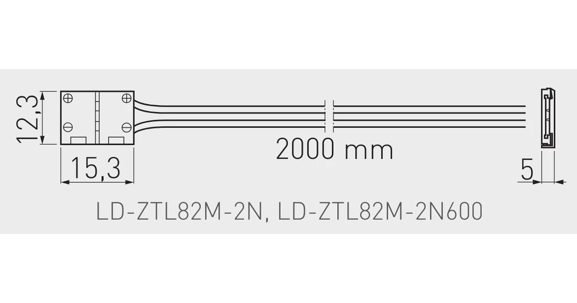 Kép 2/2 - LED csatlakozó, XC11 2000mm kábellel,  8mm szalaghoz, nagy teljesítményű