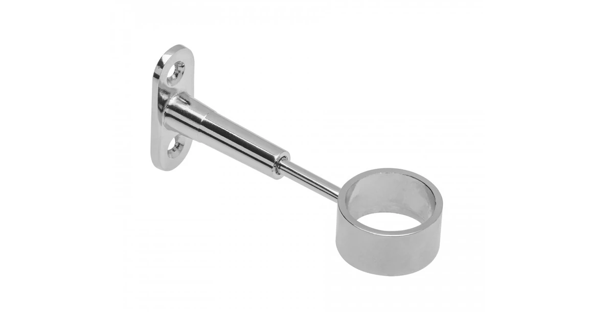 Kép 1/2 - Mándlirúd tartó kerekhez, átmenő, függesztett, állítható, króm