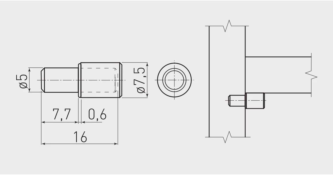 Kép 2/2 - Polctartó üveghez szilikon sapkas  (1000db), króm