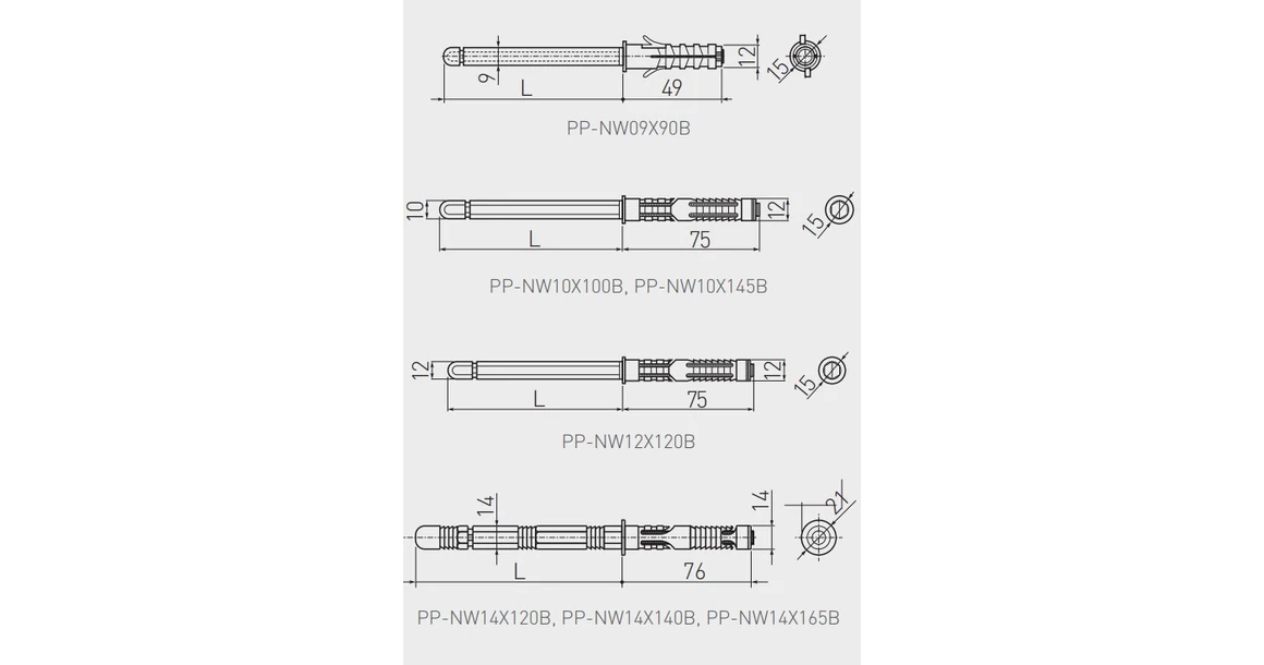 Kép 2/2 - Polctartó rejtett, befúrási szár:  9x90 mm, barna