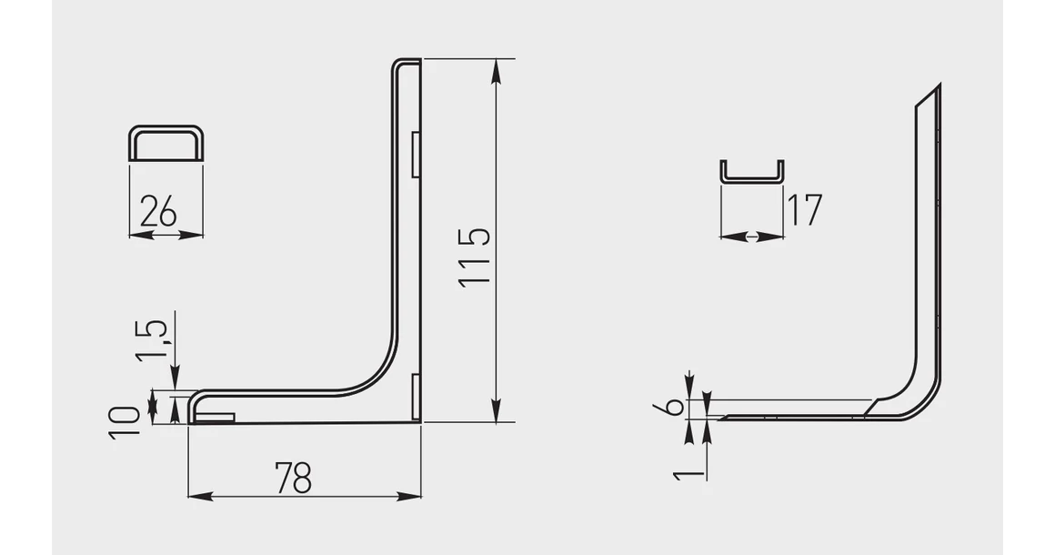 Kép 2/2 - Polctartó konzol műanyag takaróval 120mm, fehér