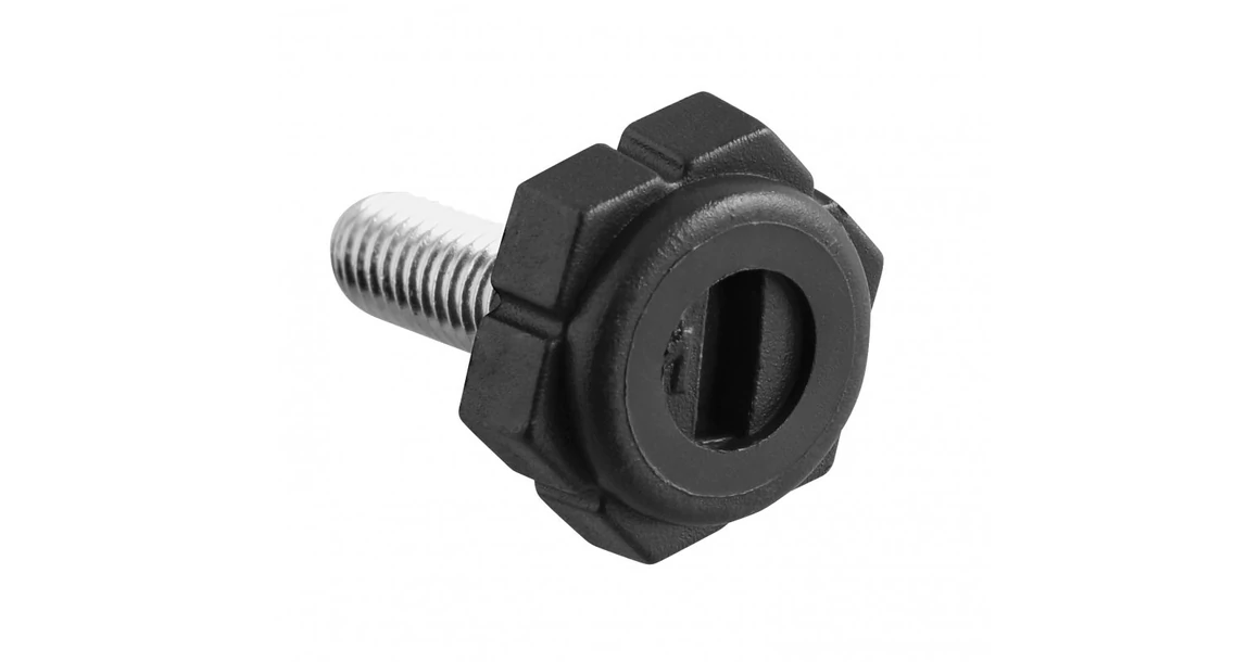 Kép 1/2 - Szintezőláb műanyag-fém, hatszögletű, M6, teljes magasság 27mm