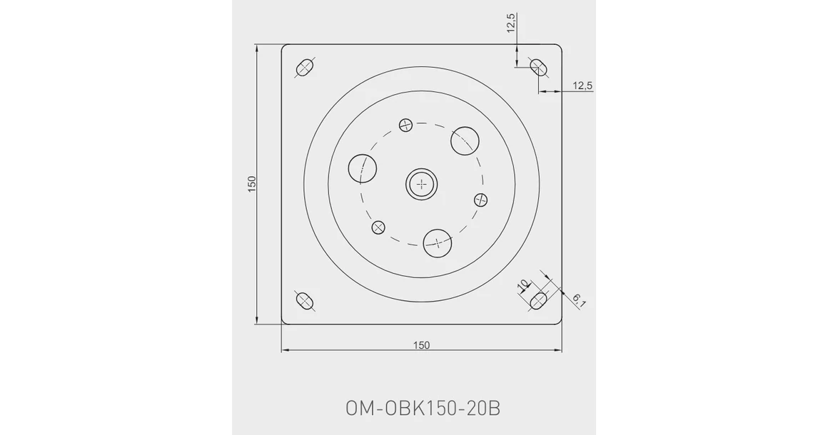 Kép 2/2 - TV forgató 150x150mm, 50 kg teherbírás