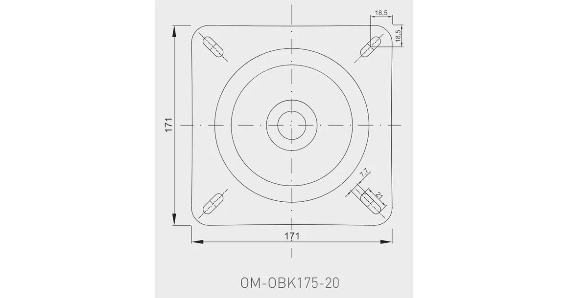 Kép 2/2 - TV forgató 175x175mm, 100kg teherbírás