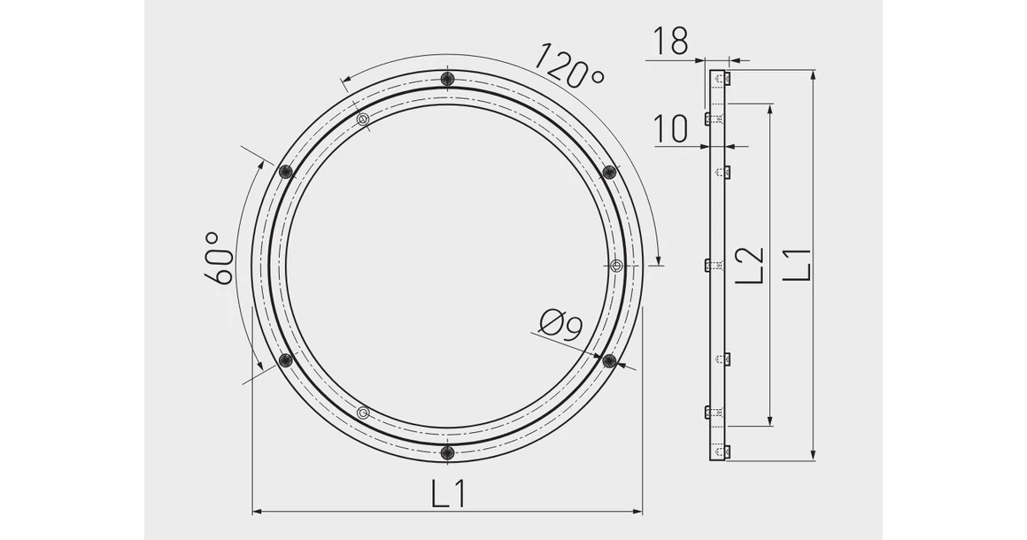 Kép 2/2 - TV forgató Ø 300mm, 60kg teherbírás