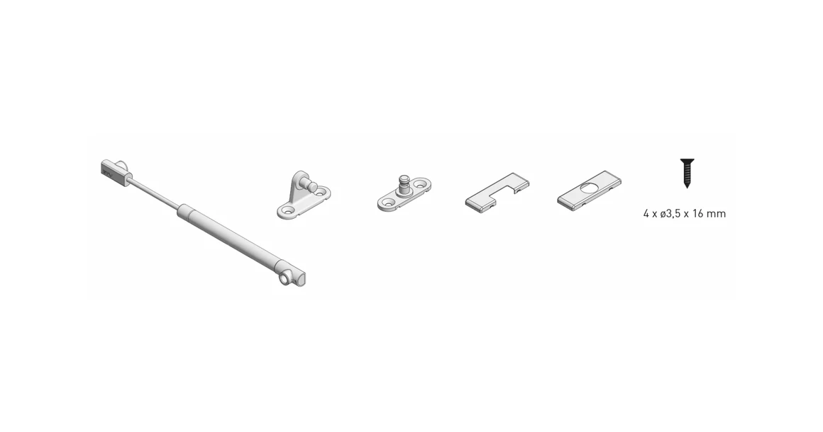 Kép 2/4 - Felnyíló vasalat, gázteleszkóp,  50N, fehér, GNEO12