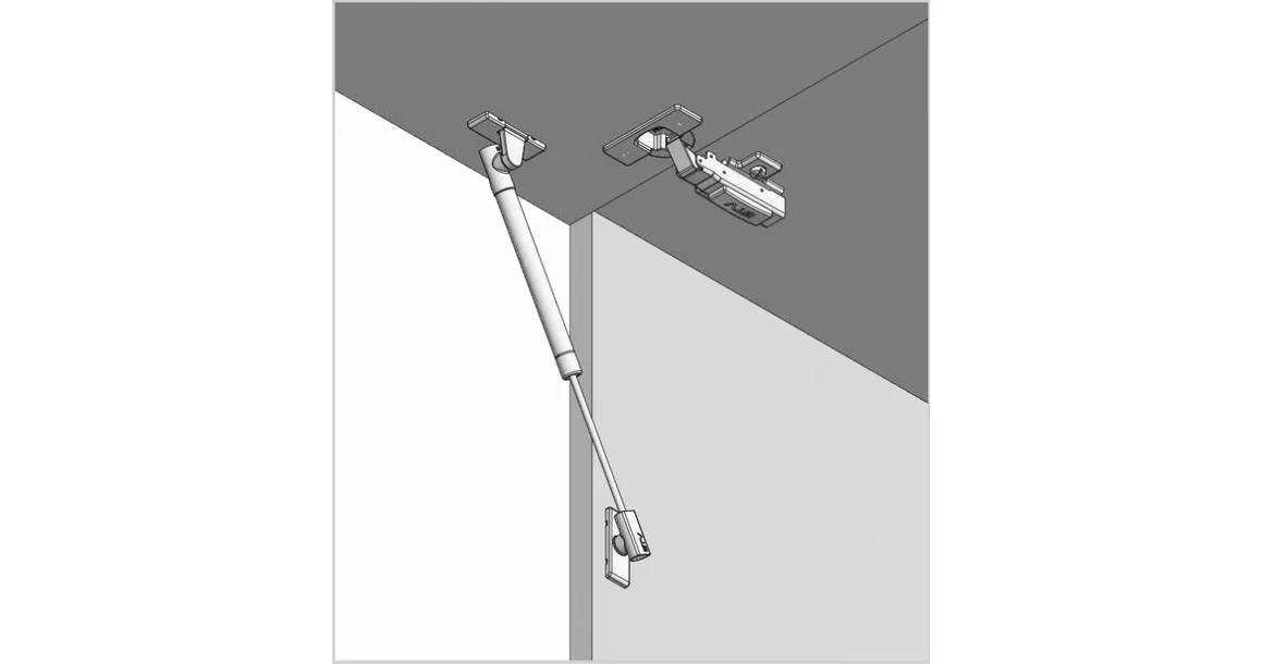 Kép 3/4 - Felnyíló vasalat, gázteleszkóp,  50N, fehér, GNEO12