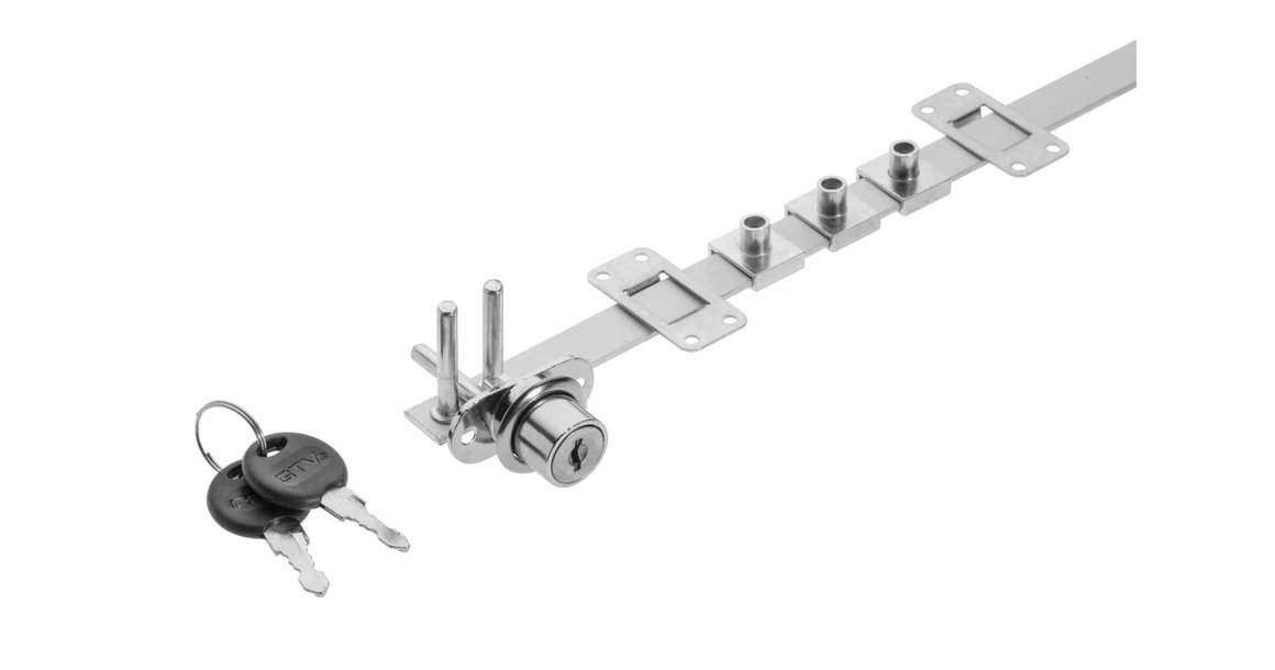 Kép 1/2 - Zár, fiókzár központi, elölről zárható,  500mm rúddal, 3 fiókhoz