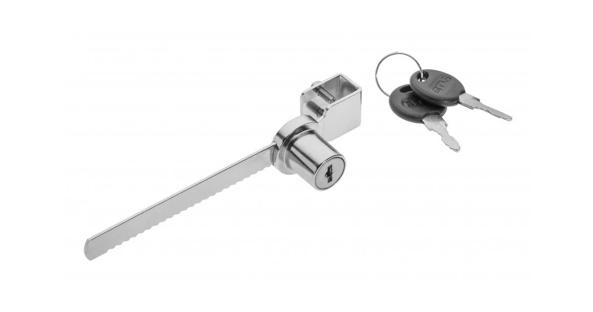 Kép 1/2 - Zár, üveg tolóajtóhoz, fogasléces, 4-8mm üveghez, G328, króm