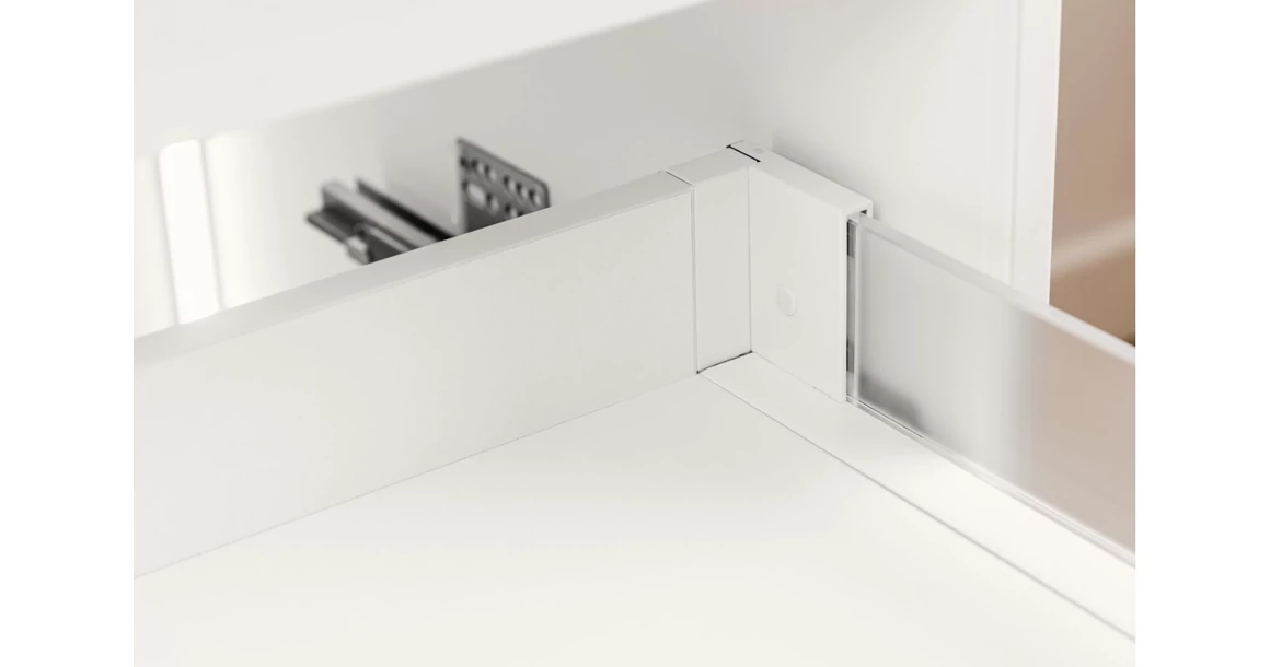Kép 2/4 - Fiókoldal AXISPRO B, 120x300mm, fehér, üvegoldallal