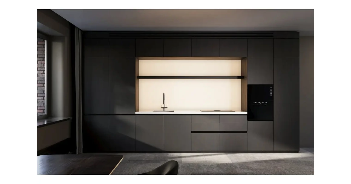Kép 3/6 - Fiókoldal AXISPRO A,  86x300mm, fekete, üvegoldallal