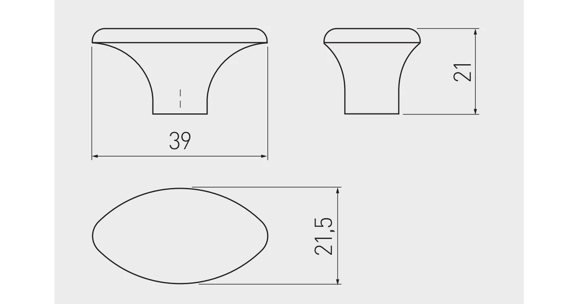 Kép 3/3 - Fogantyú fém, gomb, GZ-1148, antik bronz