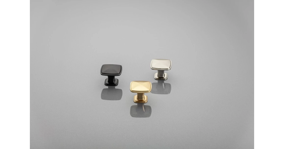 Kép 2/4 - Fogantyú fém, gomb, POINT, szálcsiszolt