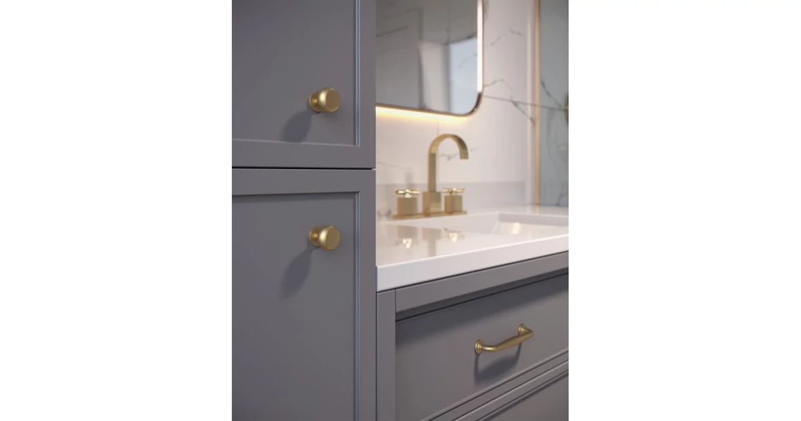 Kép 4/5 - Fogantyú fém, gomb, STILO, csiszolt arany