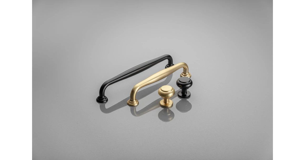 Kép 2/5 - Fogantyú fém, gomb, STILO, csiszolt arany