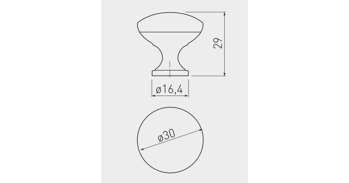 Kép 6/6 - Fogantyú fém, gomb, TERNI, króm