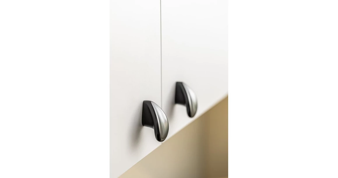 Kép 2/10 - Fogantyú fém, gomb, VENICE, fekete matt