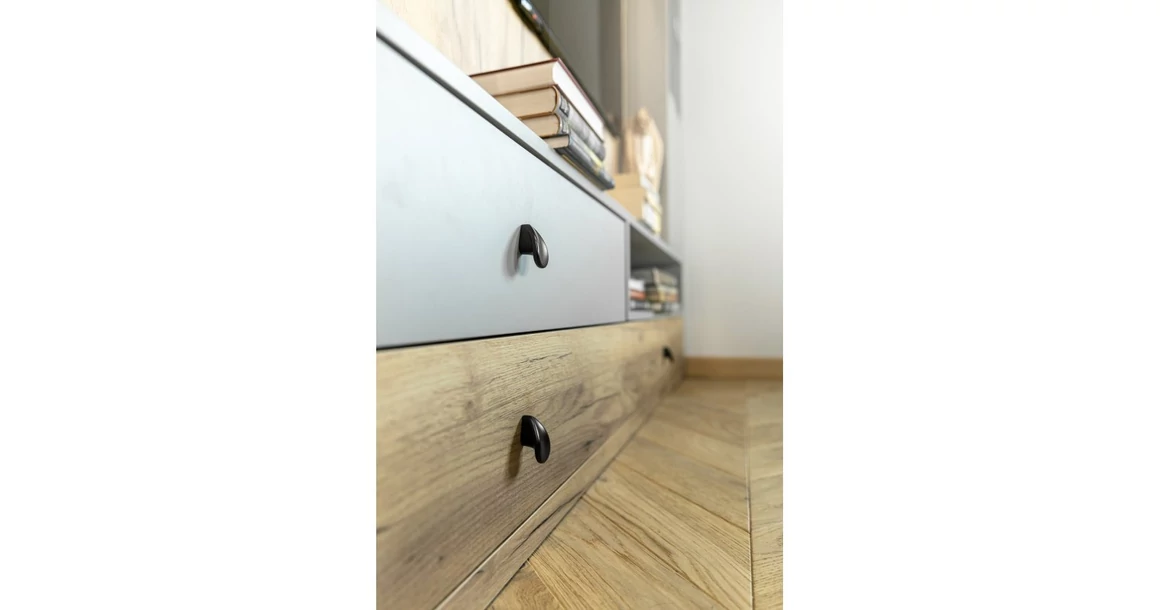 Kép 4/10 - Fogantyú fém, gomb, VENICE, fekete matt