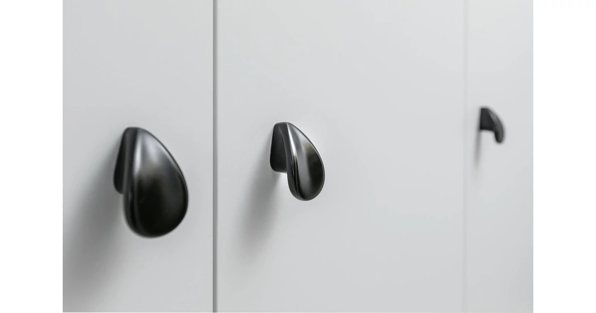 Kép 6/10 - Fogantyú fém, gomb, VENICE, fekete matt