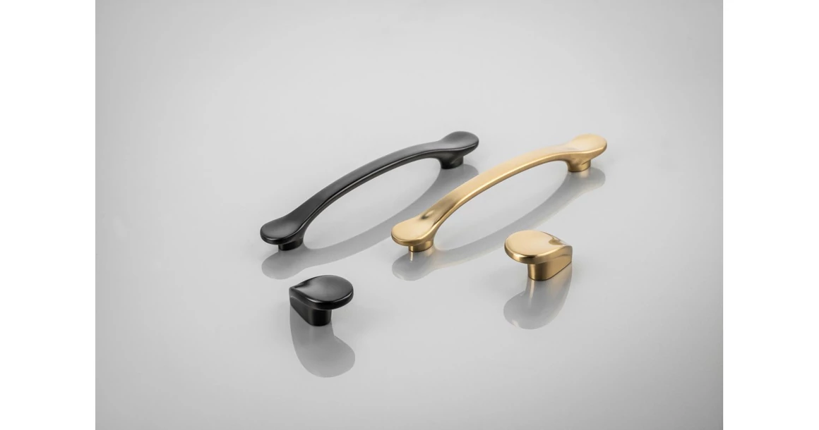 Kép 7/10 - Fogantyú fém, gomb, VENICE, fekete matt