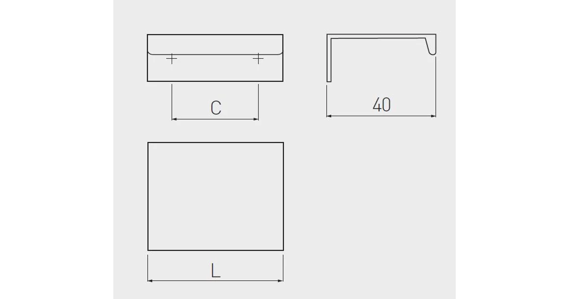 Kép 2/2 - Fogantyú alumínium, HEXI,  320mm, alu elox