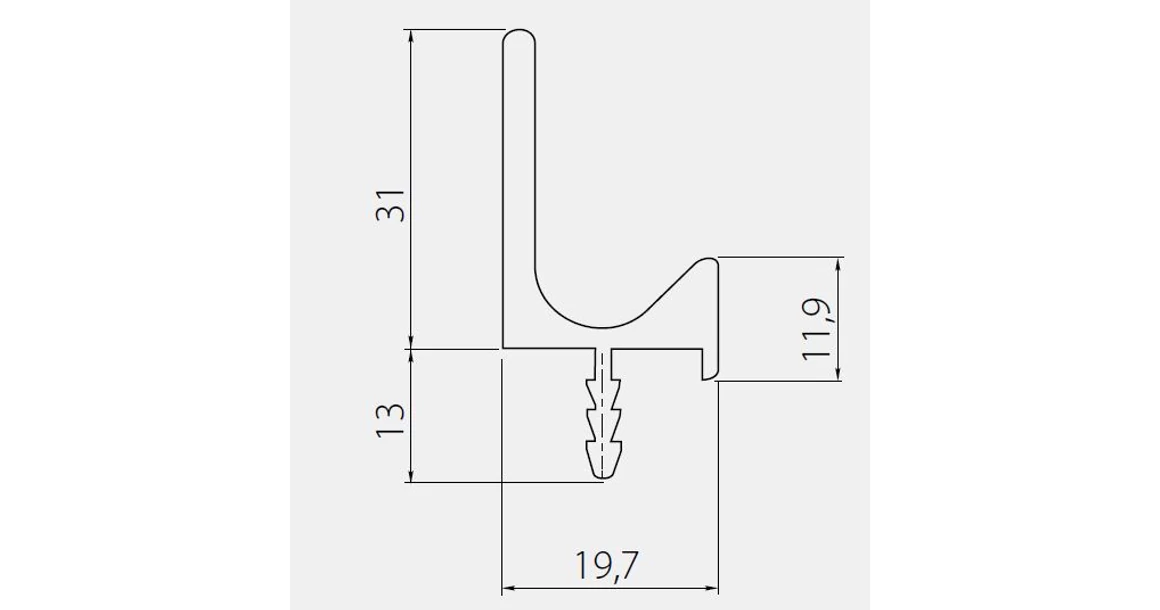 Kép 3/3 - Fogantyú alumínium, 0243, 3500mm, alu elox