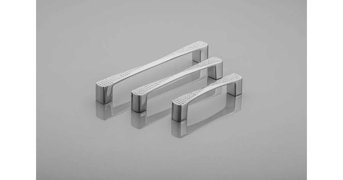 Kép 2/3 - Fogantyú fém-üveg,   96mm, COMO, króm