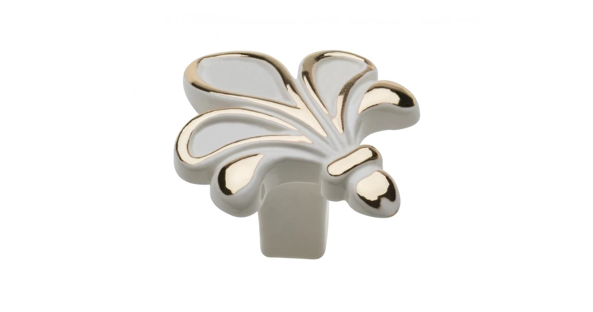 Kép 1/2 - Fogantyú fém, gomb, ROYAL3, fehér arany