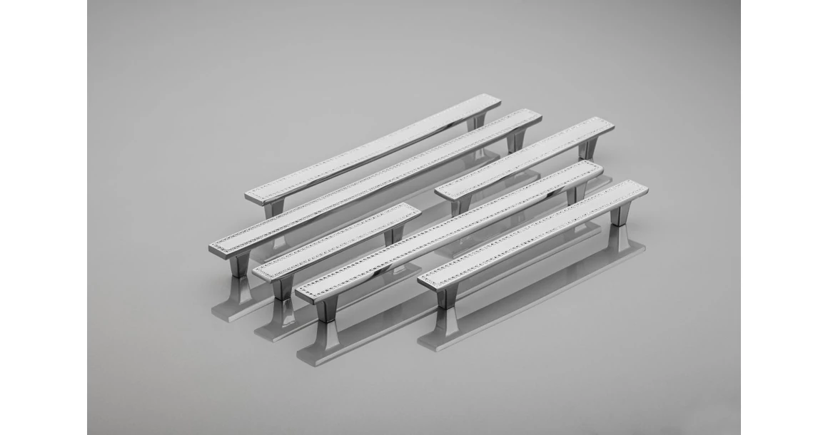 Kép 2/3 - Fogantyú Üveg-fém,  192mm, LUCCA, króm