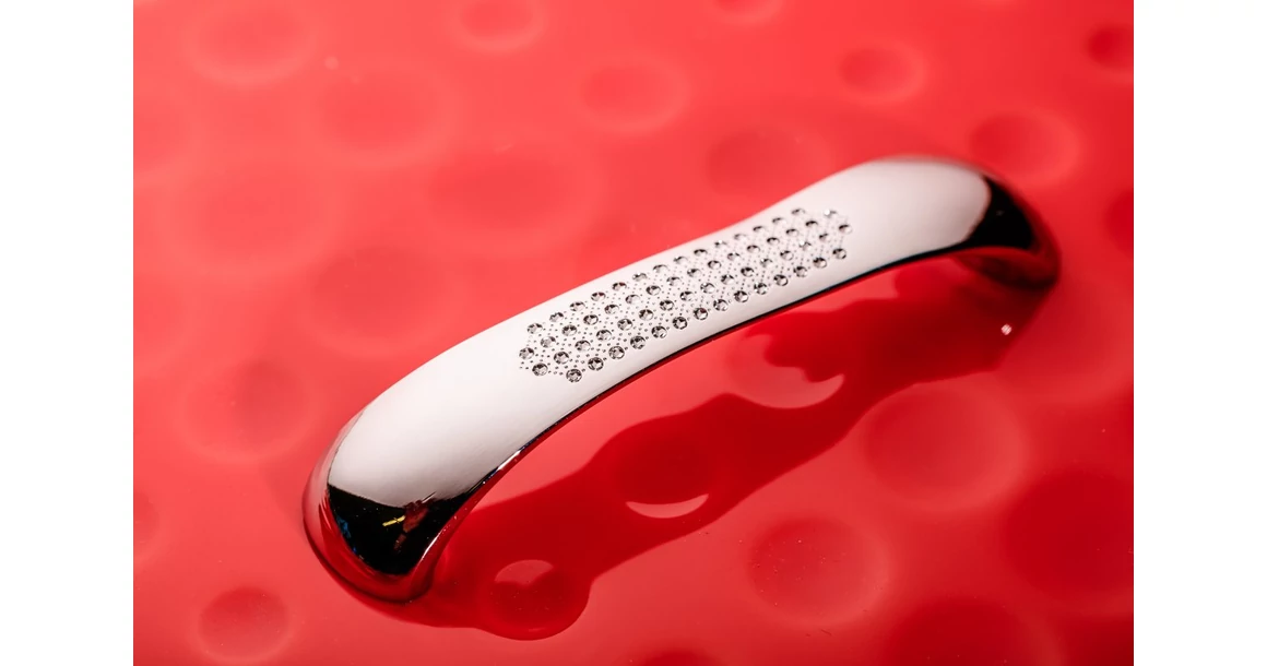 Kép 3/3 - Fogantyú üveg-fém,   96mm, SIENA, króm