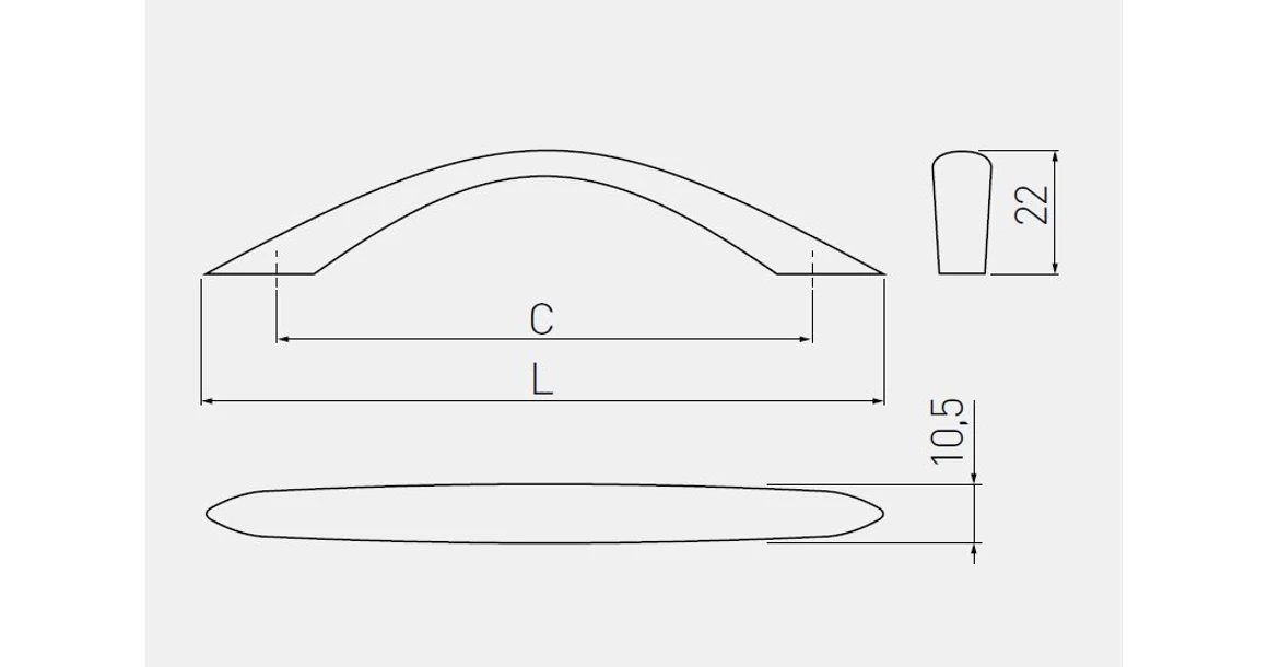 Kép 2/2 - Fogantyú fém,   96mm, UZ-01, króm