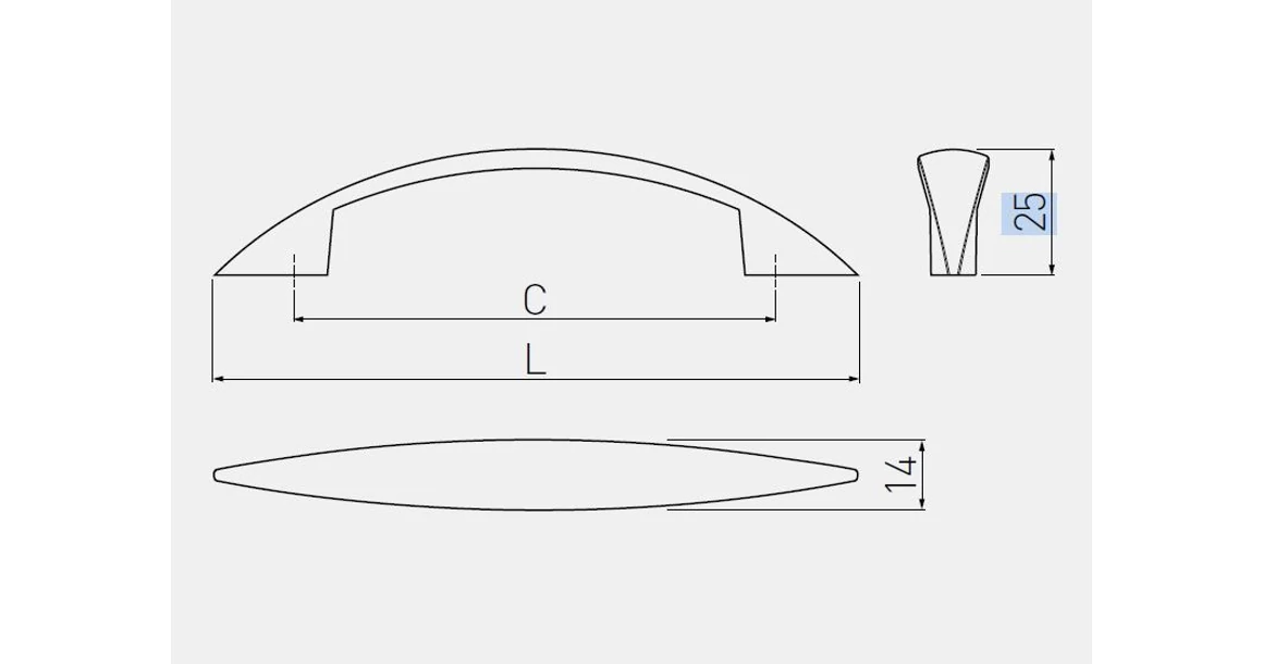 Kép 2/2 - Fogantyú fém,   96mm, UZ-05, króm